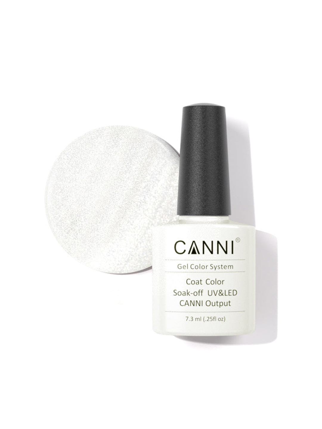 CANNI Gel Color System Coat Color Soak-Off UV & LED Nail Polish 7.3 ml-Flash White 206