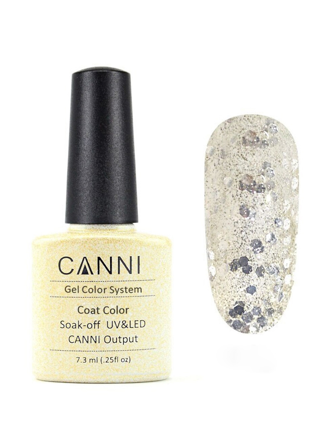 CANNI Gel Color System Coat Color Soak-Off UV & LED Nail Polish-Blasting Glitter 183