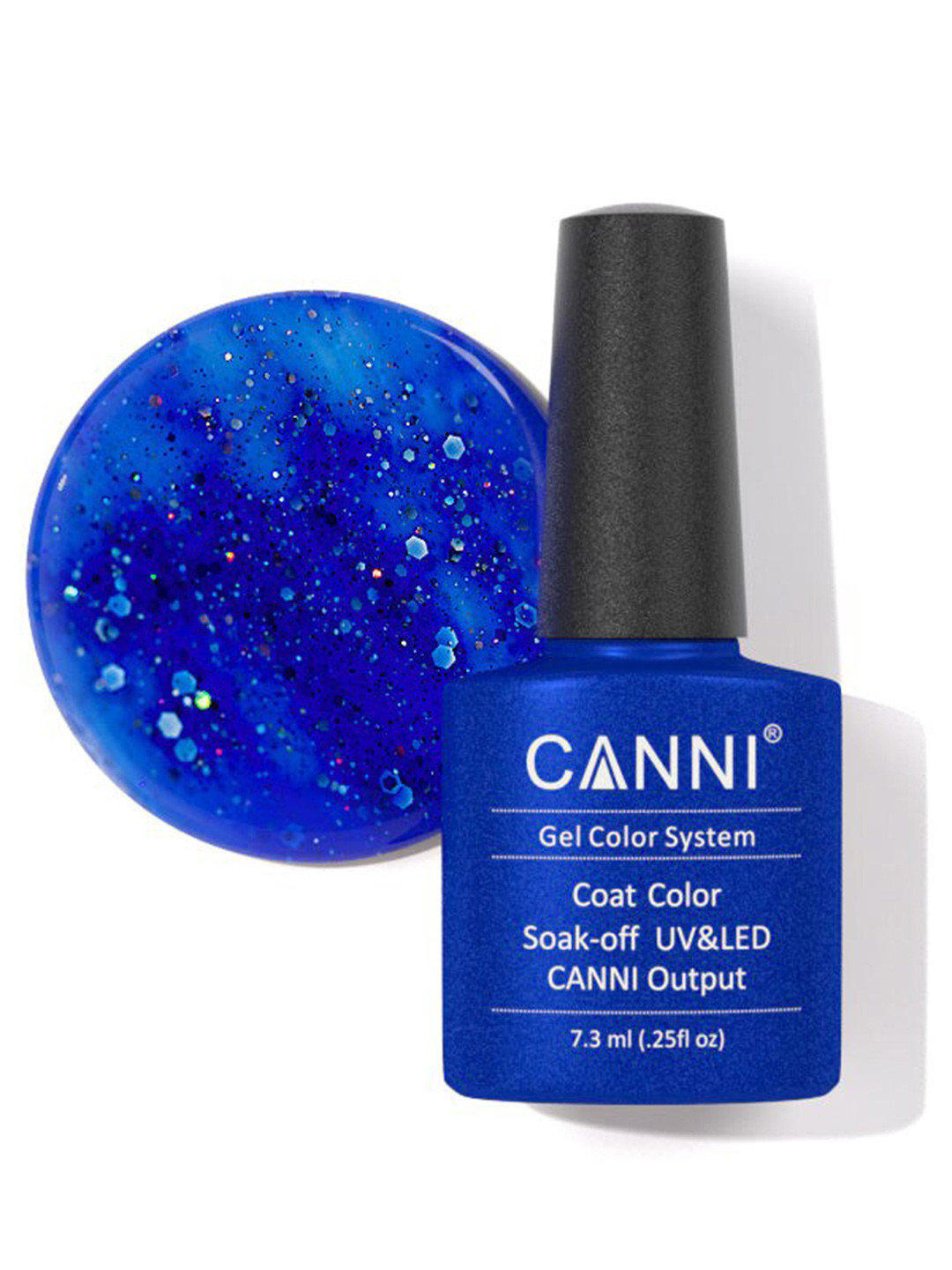CANNI Gel Color System Coat Color Soak-Off UV & LED Nail Polish-Burst Flashing Blue 185