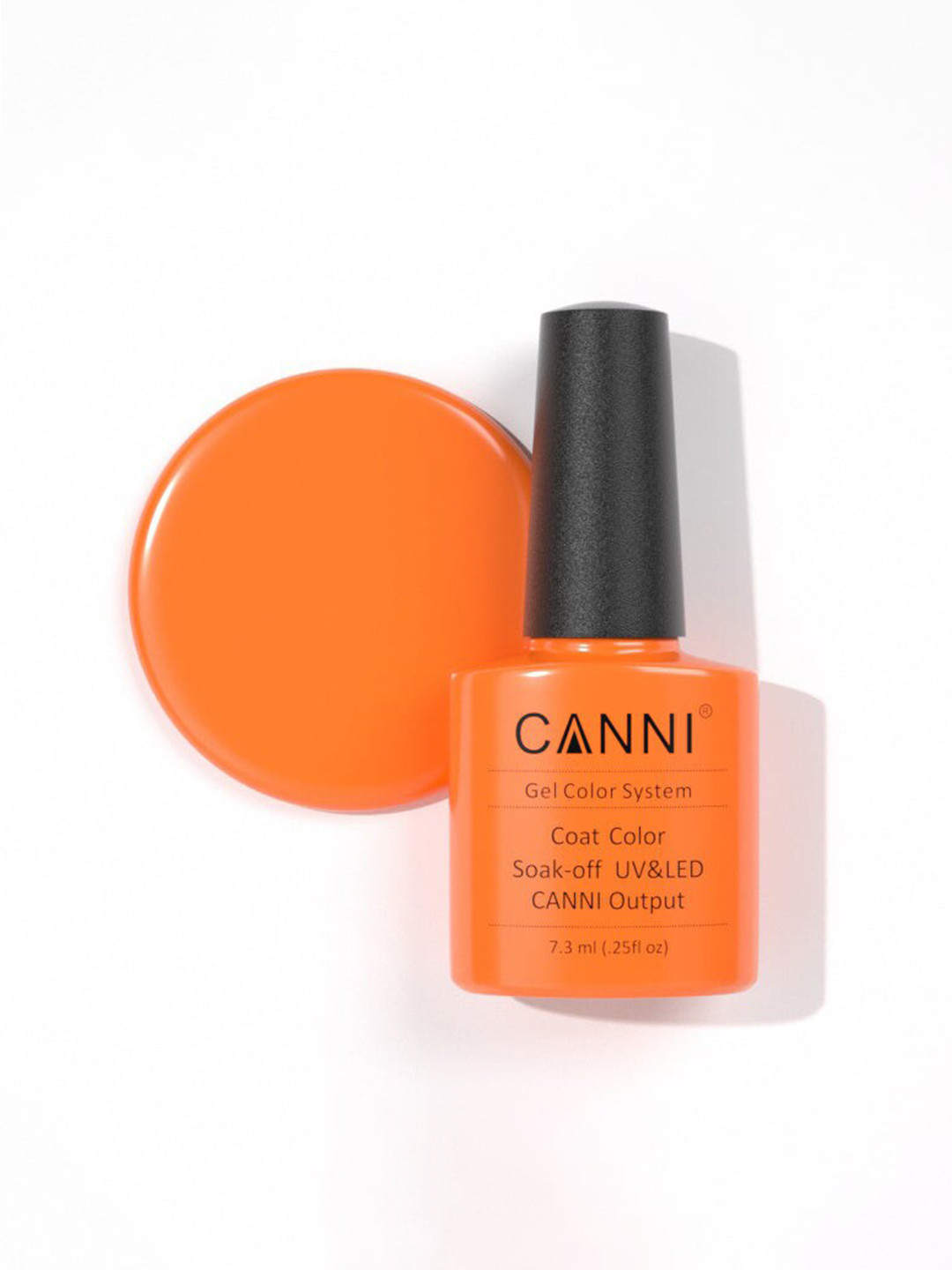CANNI Gel Color System Color Coat Soak-Off UV & LED Nail Polish-Bright Orange 091