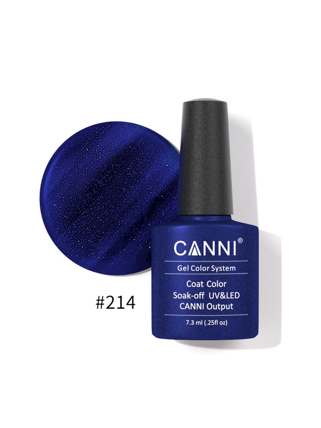 CANNI Gel Color System Coat Color UV&LED Gel Nail Polish - Royal Blue with Brilliance 214