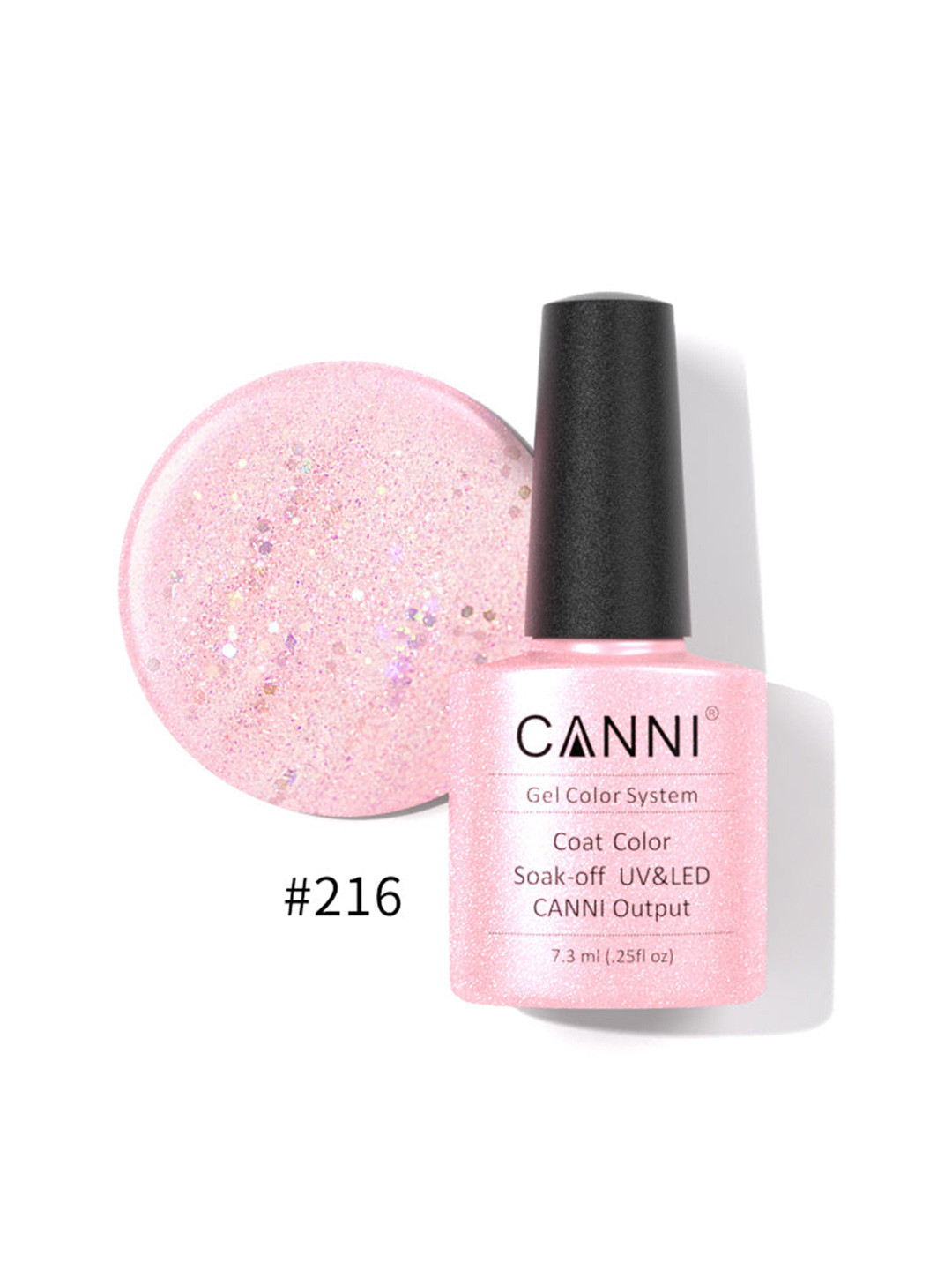 CANNI Gel Color System Coat Color Soak-Off UV&LED Gel Nail Polish - Bright Pink 216