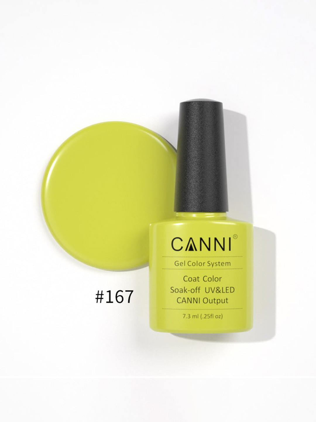 CANNI Gel Color System Coat Color Soak-Off UV&LED Gel Nail Polish - Mustard Yellow 167