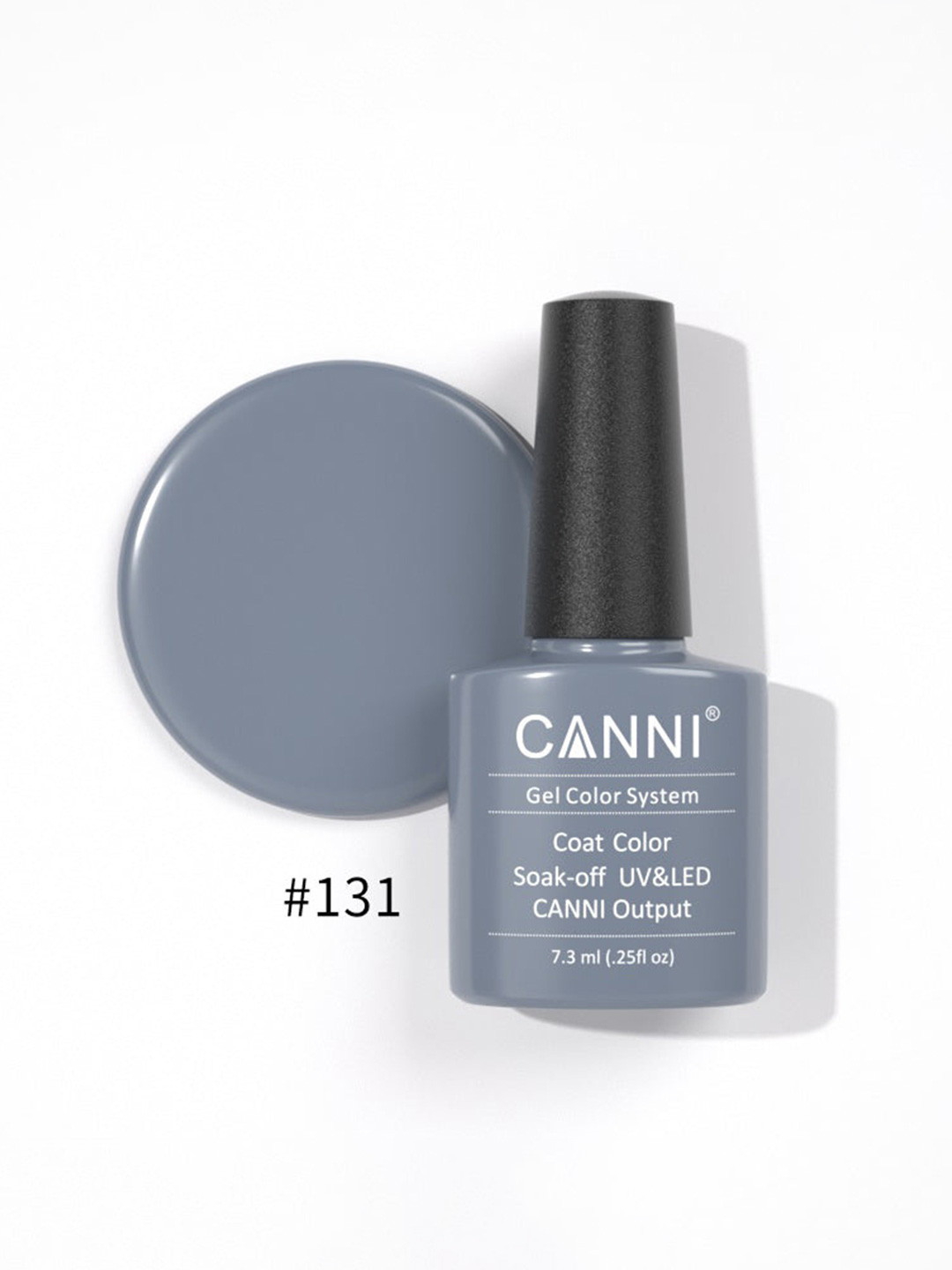 CANNI Gel Color System Coat Color Soak-Off UV&LED Gel Nail Polish - Bright Gray 131