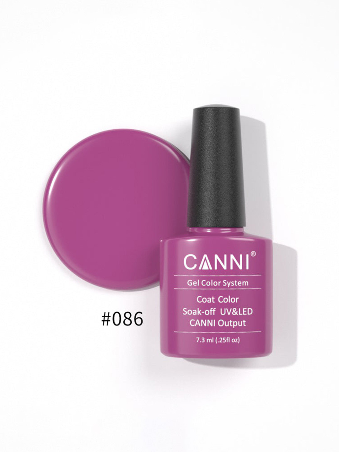 CANNI Gel Color System Coat Color Soak-Off UV&LED Gel Nail Polish - Purple Red 086