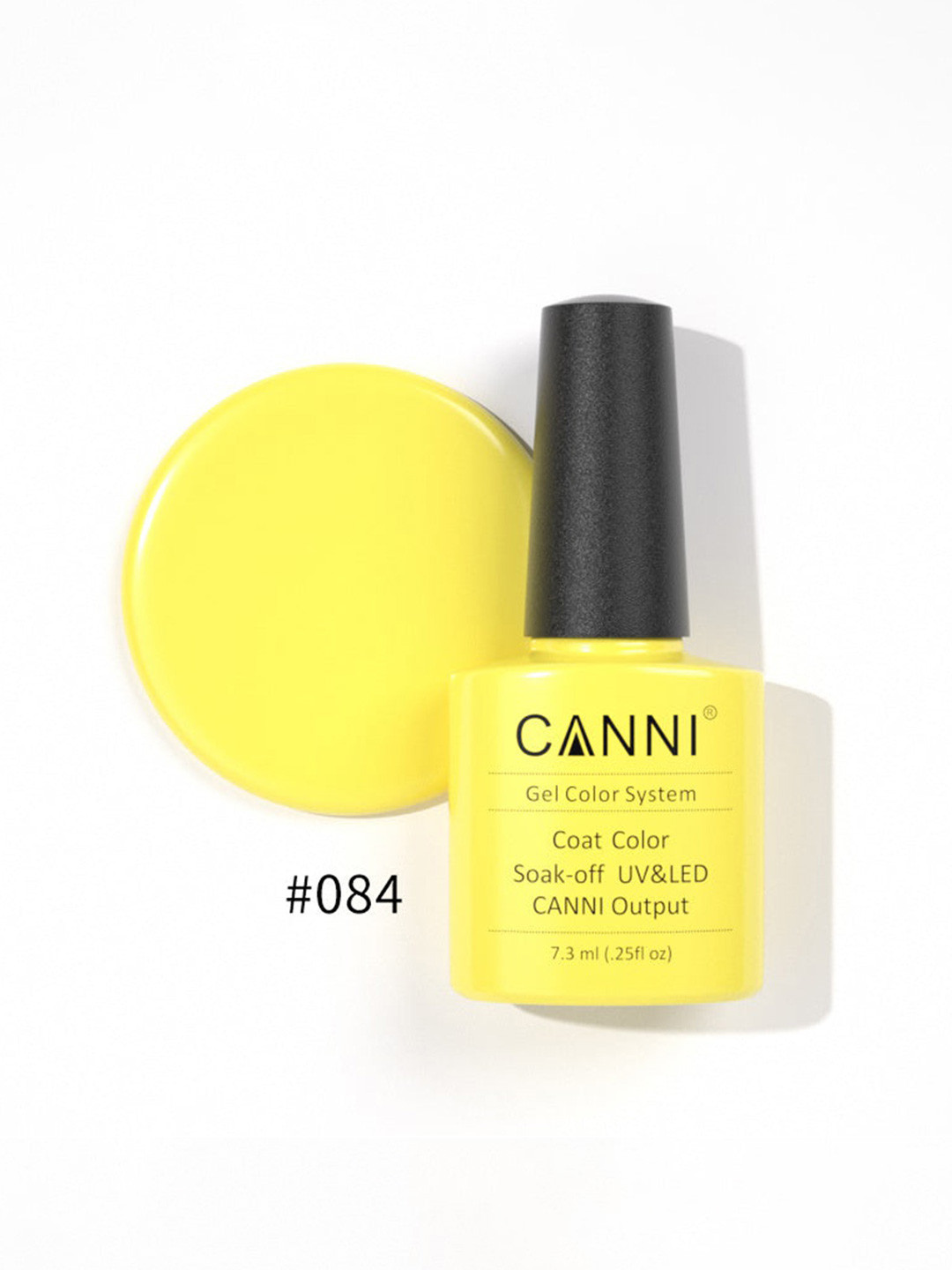CANNI Gel Color System Coat Color Soak-Off UV&LED Gel Nail Polish - Milk Yellow 084