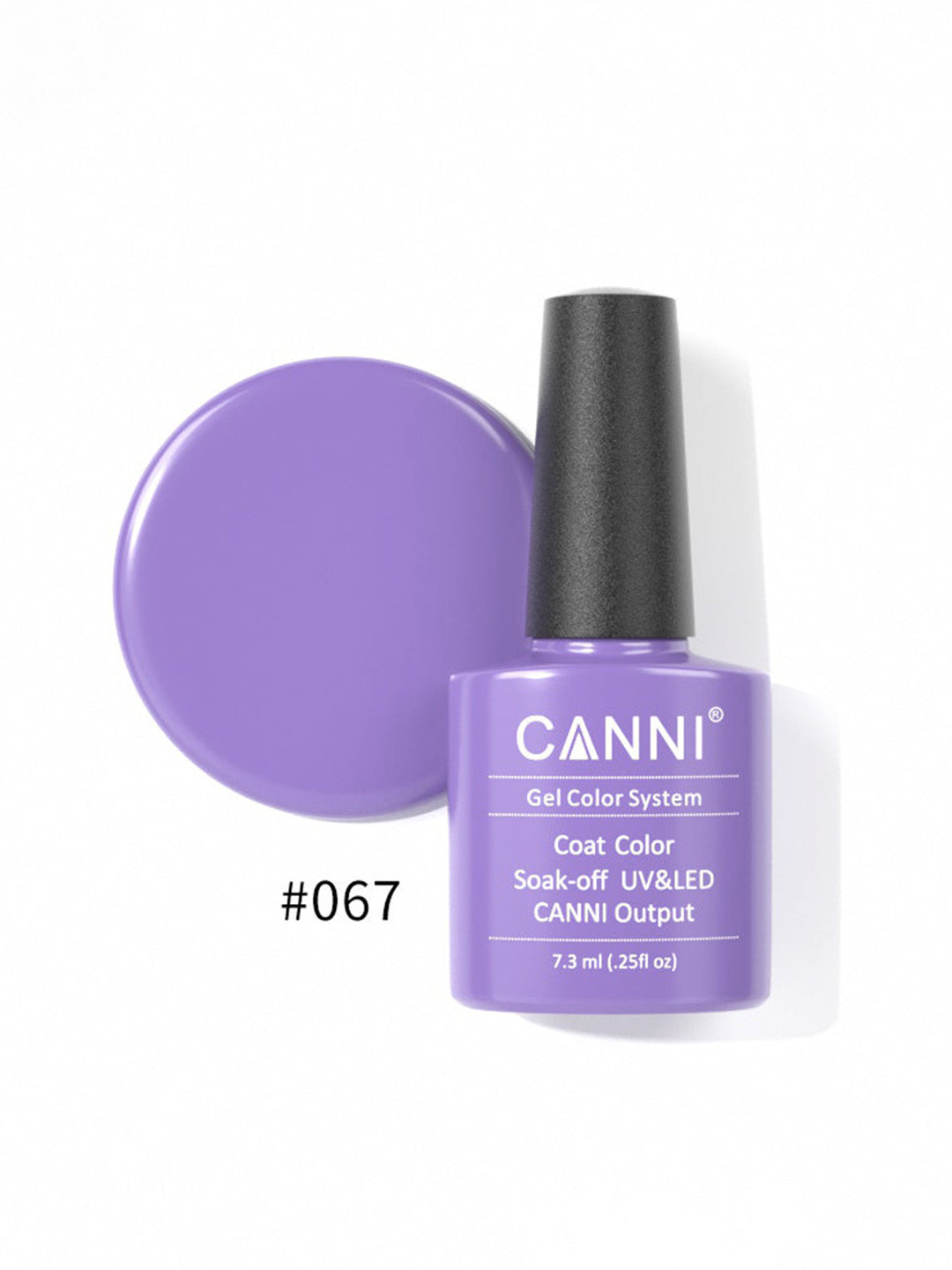 CANNI Gel Color System Coat Color Soak-Off UV&LED Gel Nail Polish - Snow Purple 067