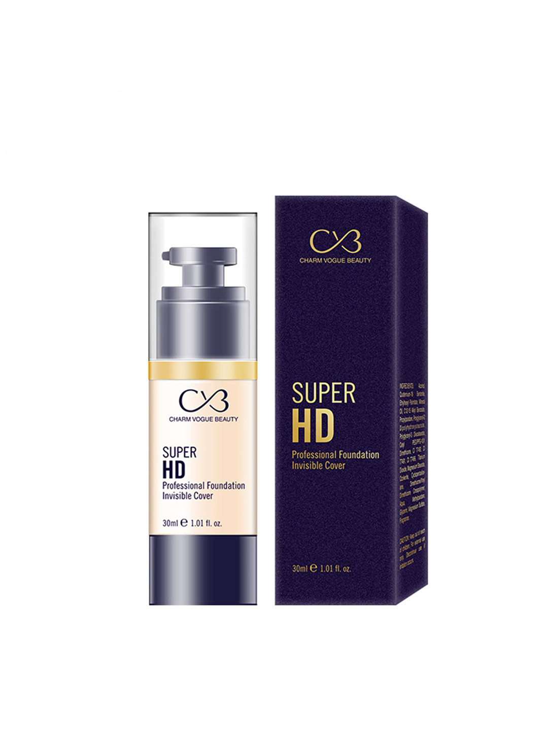 CVB Paris Super HD Professional Foundation Invisible Cover - Natural Nude