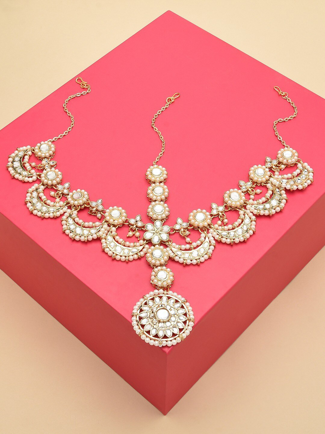 Zaveri Pearls Gold-Plated Kundan Studded Bridal Matha Patti