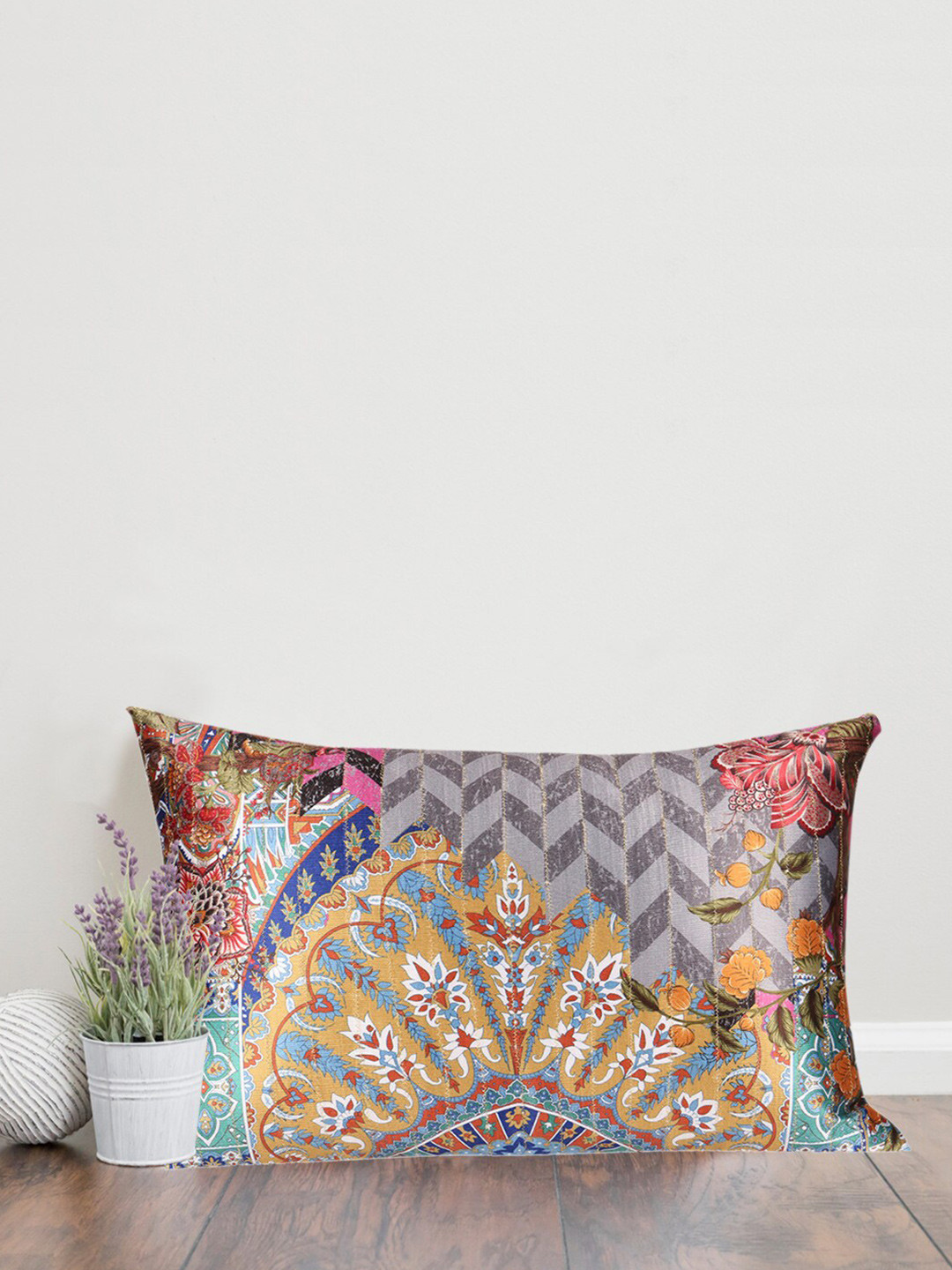 Sivya Multicoloured Mughal 2.o Ethnic Motifs Rectangle Cushion Cover