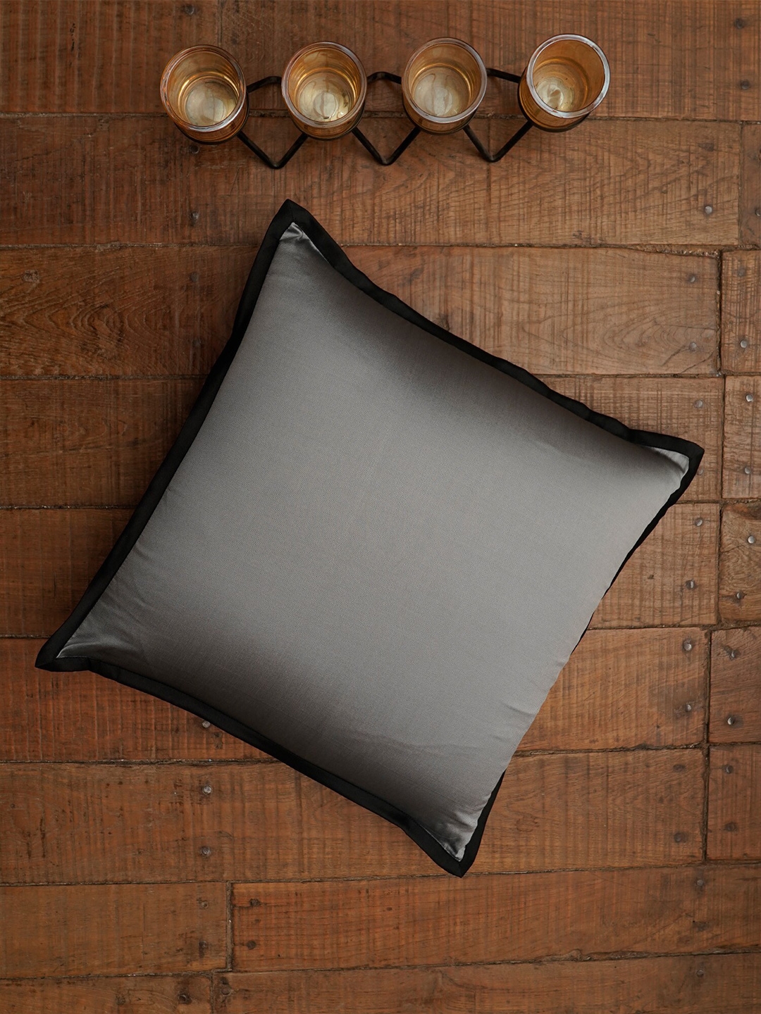 ZEBA Grey Square Cushion Cover