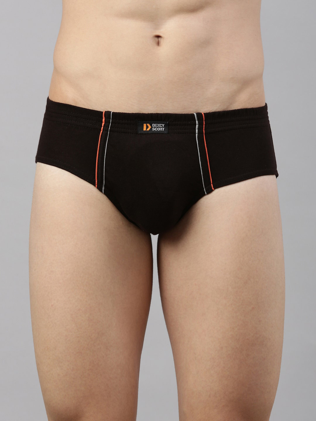 DIXCY SCOTT Men Coffee Brown Solid Cotton Basic Brief