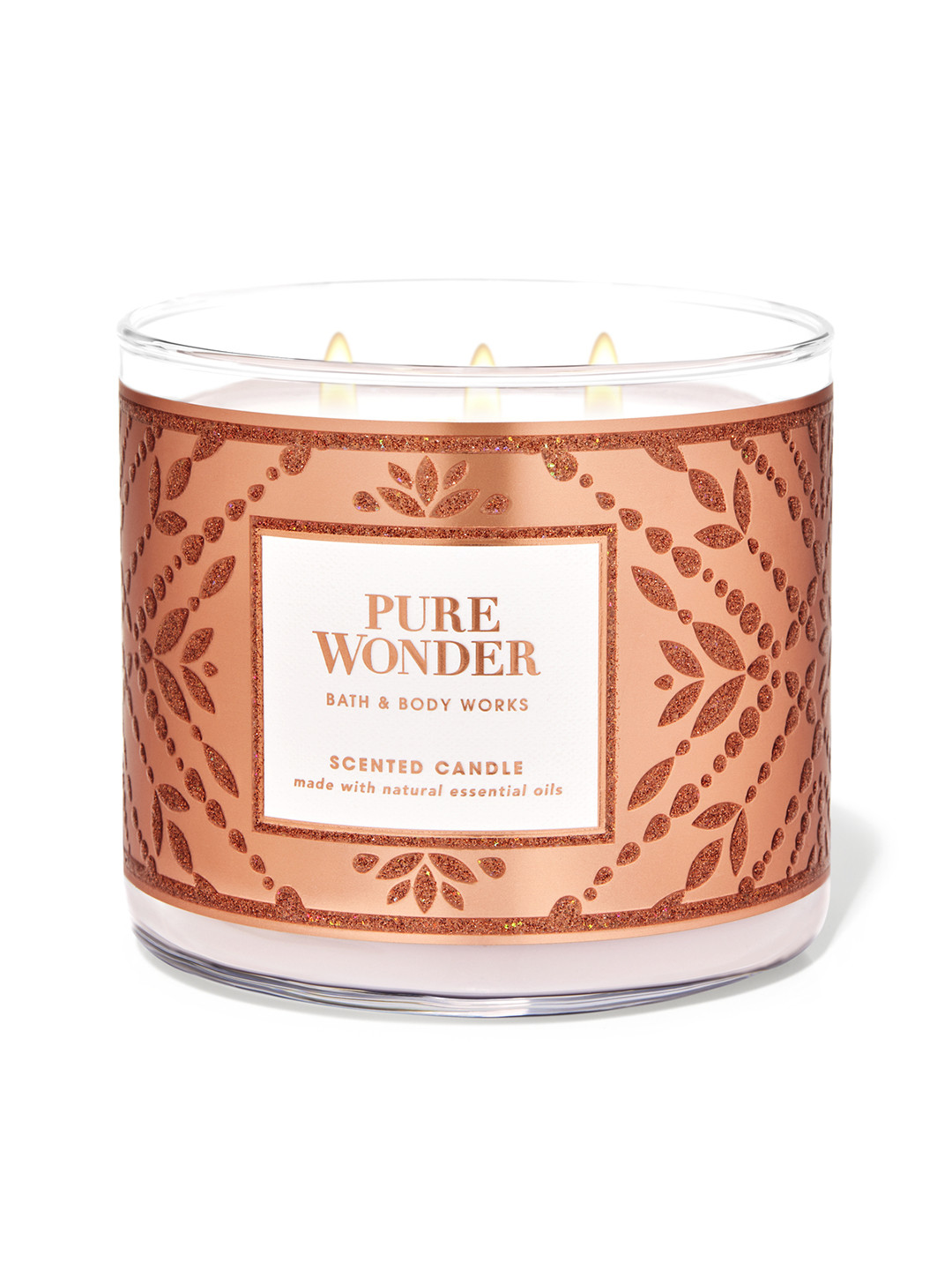 Bath & Body Works Pure Wonder Scented 3 Wick Scented Leaf Geometric Regular Jar Candles