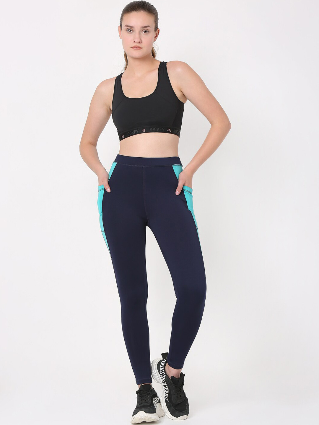 Smarty Pants Women Navy Blue Solid Cotton Ankle-Length Tights