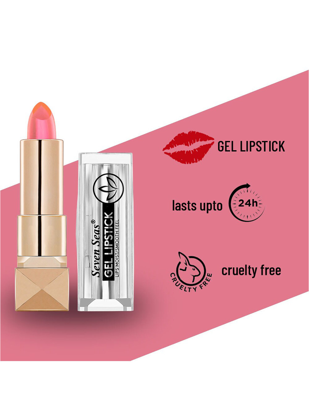 Seven Seas Set of 12 Lips Moist Smooth Feel Gel Lipsticks - 3.8 g Each