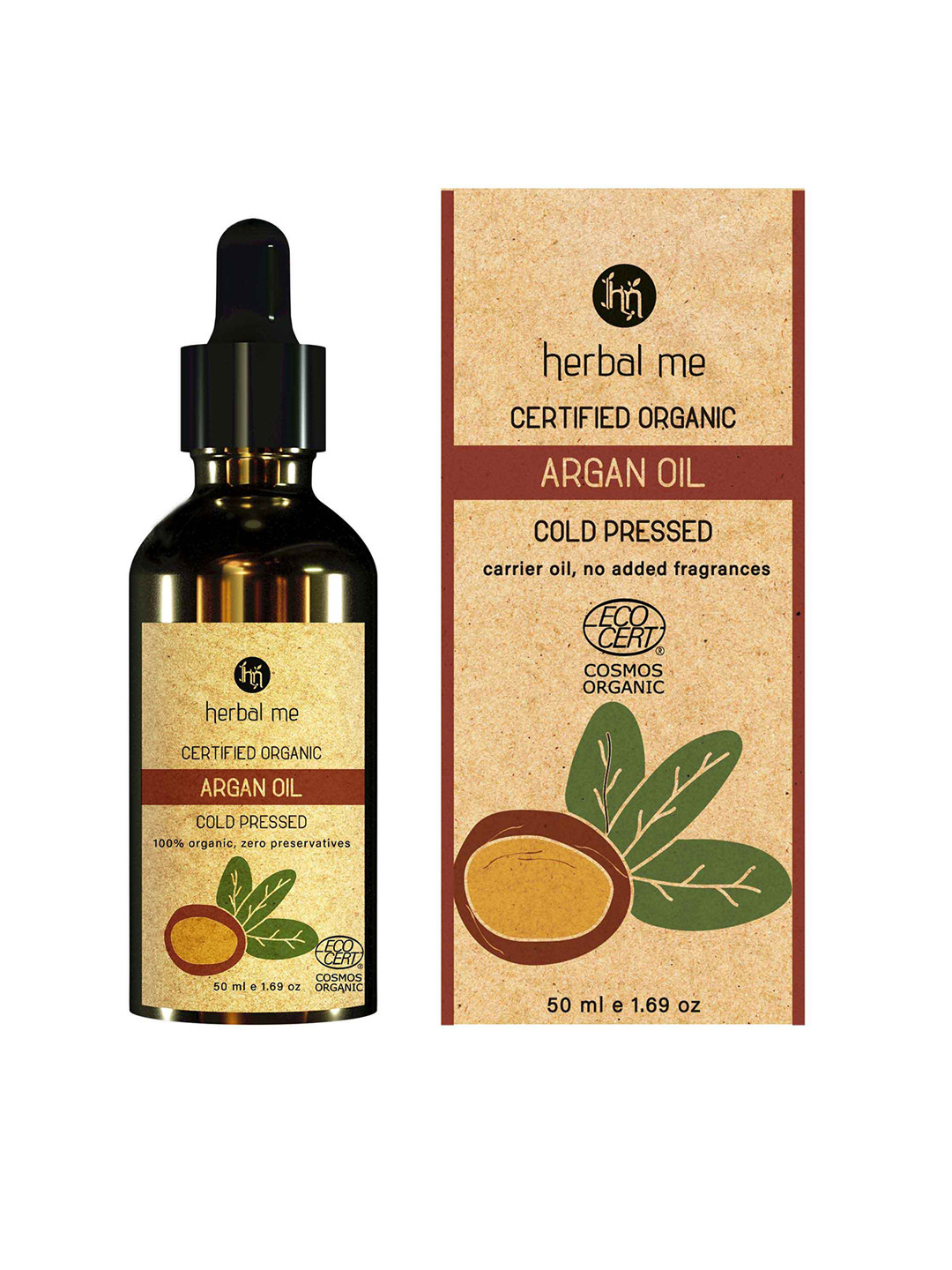 HERBAL ME 100% Organic Cold Pressed Argan Oil - 50ml