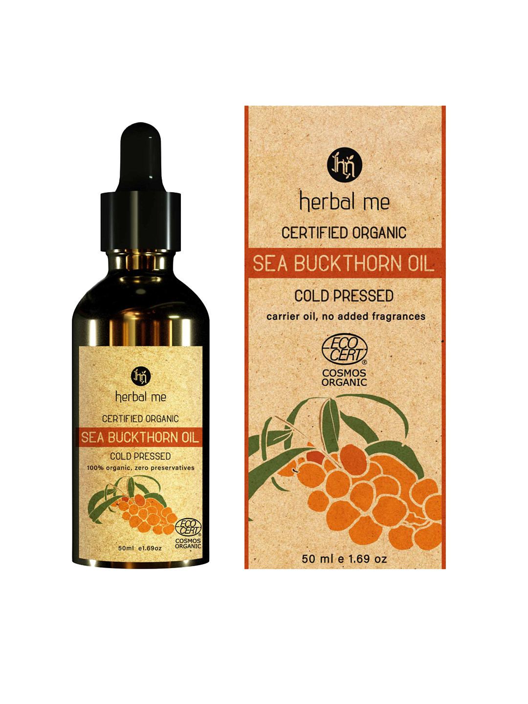HERBAL ME 100% Organic Sea Buckthorn Oil - 50 ml