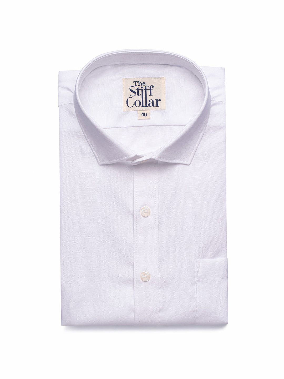 The Stiff Collar Men White Comfort Casual Shirt