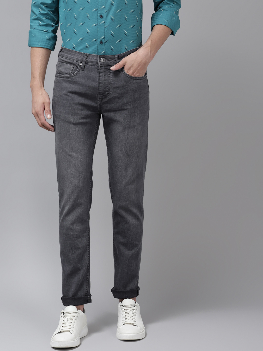 Blackberrys Men Grey Yonk Skinny Fit Light Fade Stretchable Jeans