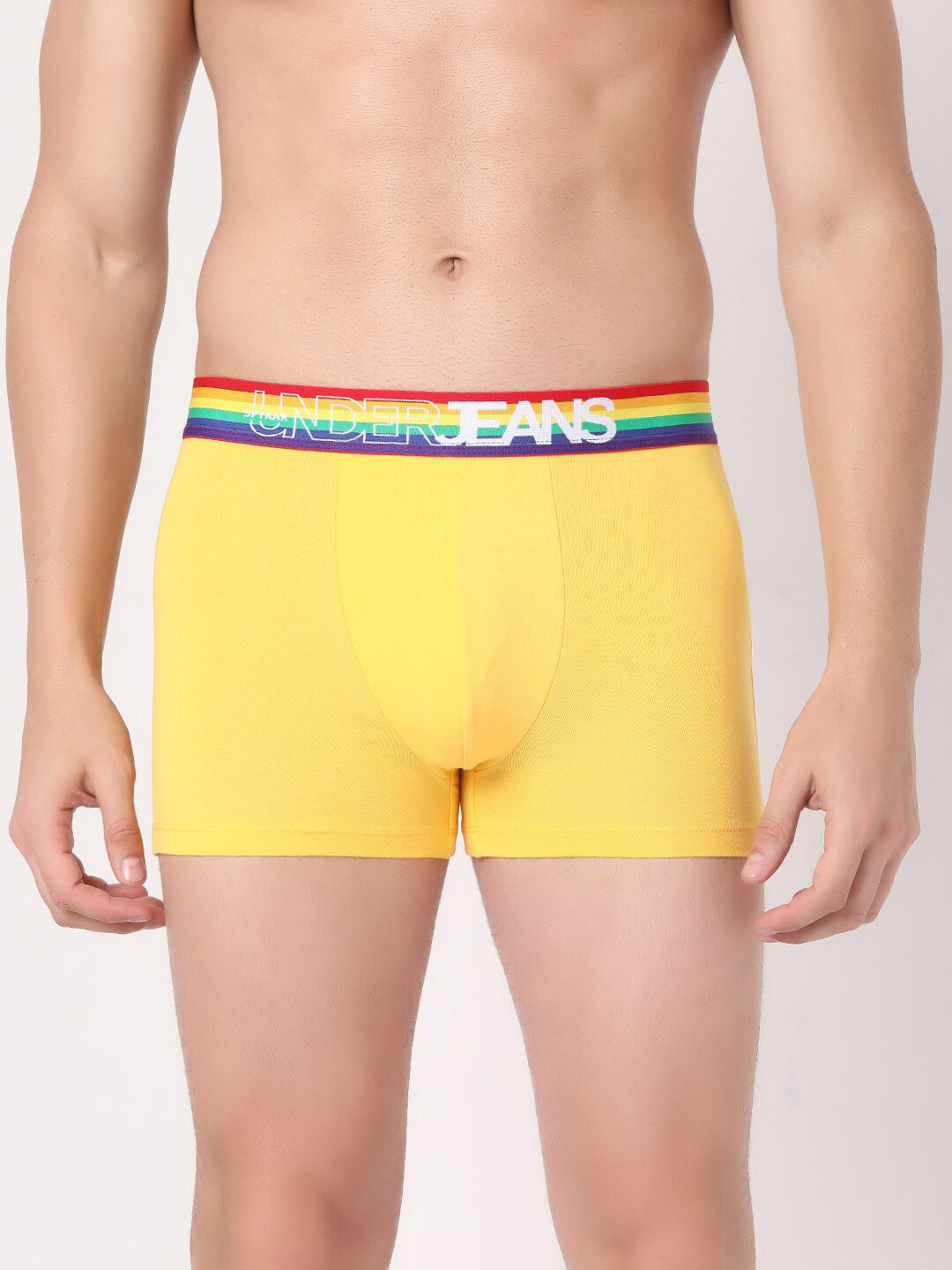 UnderJeans by Spykar Men Yellow Solid Cotton Blend Trunk UJNPTS014YELLOWMULTI