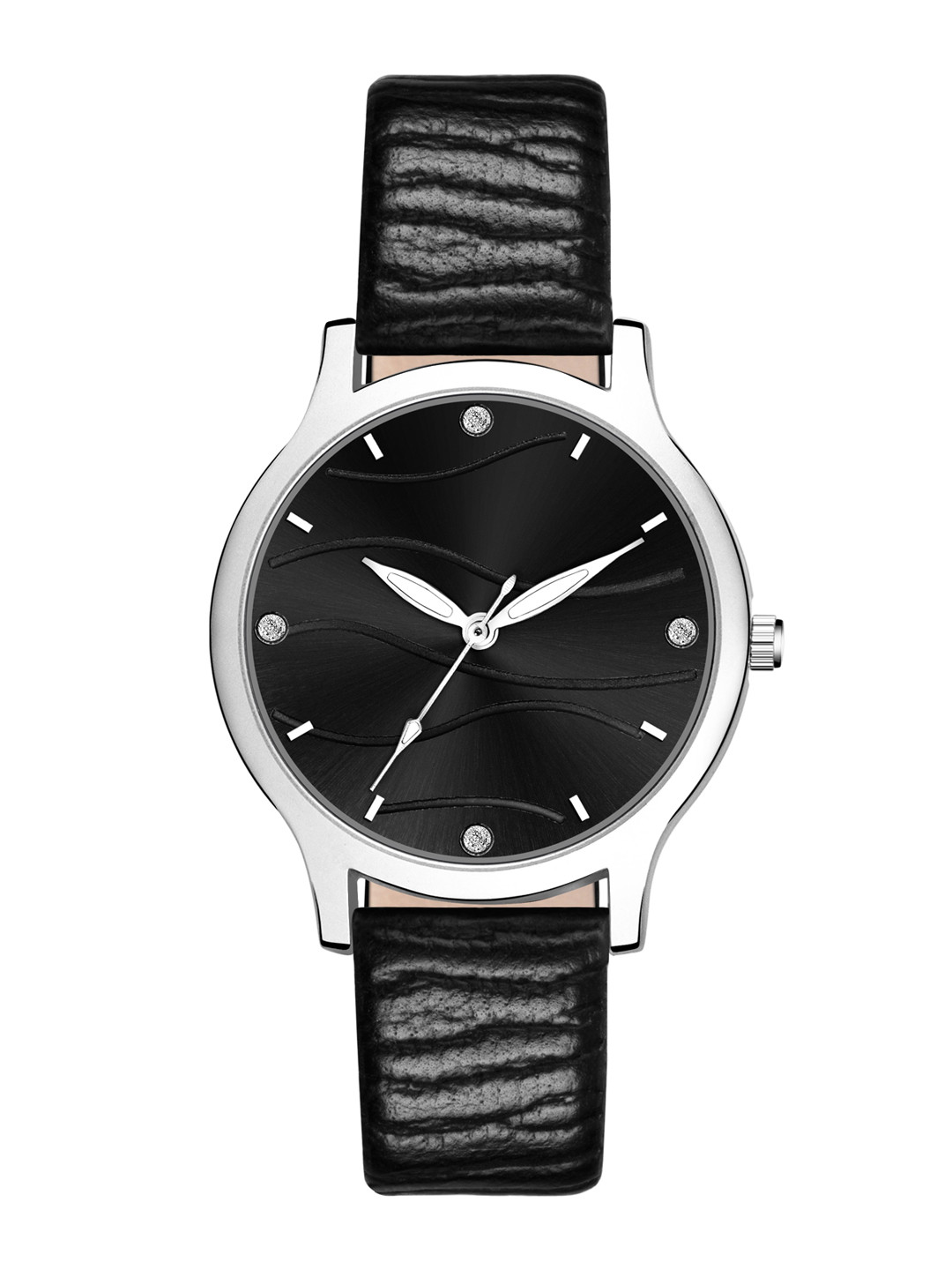 PERCLUTION ENTERPRISE Women Black Dial & Leather Straps Analogue Wrist Watch PE386