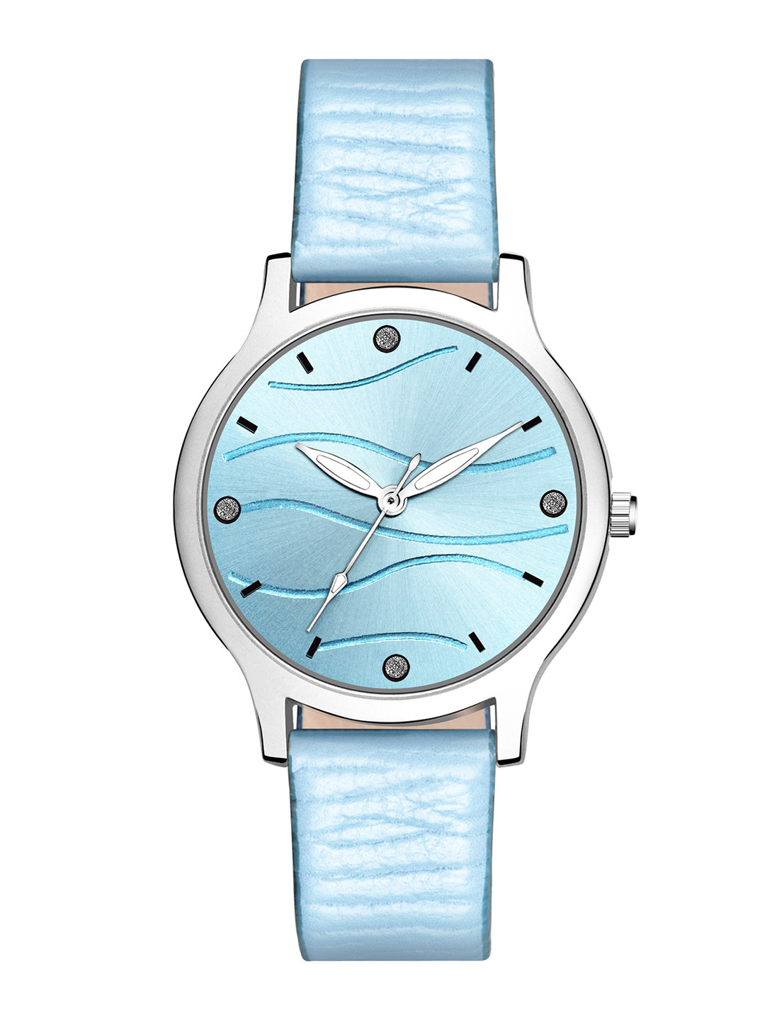 PERCLUTION ENTERPRISE Women Blue Printed Dial & Blue Leather Straps Analogue Watch PE390