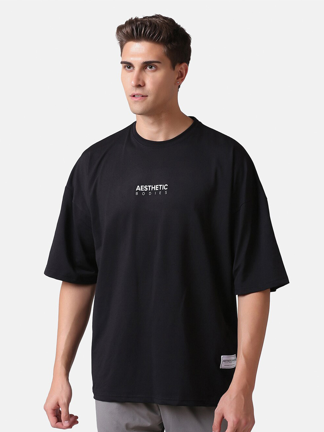 Aesthetic Bodies Men Black Oversized T-shirt