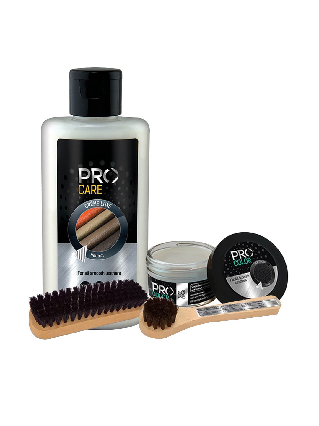 PRO Pack of 4 Black & Brown Leather Shoe Care Combo