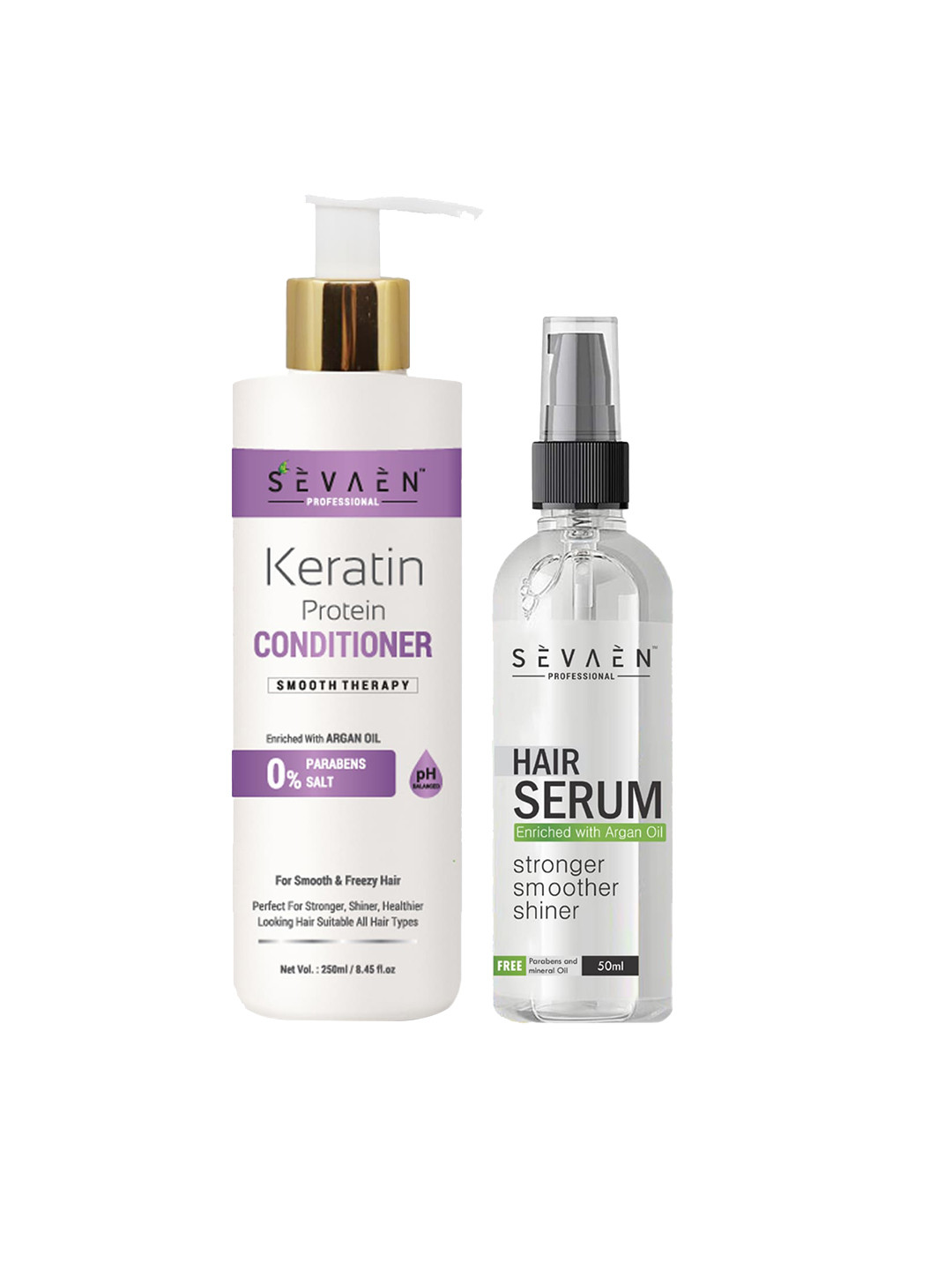 SEVAEN Set of Keratin Smooth Conditioner 250 ml & Hair Serum 50 ml
