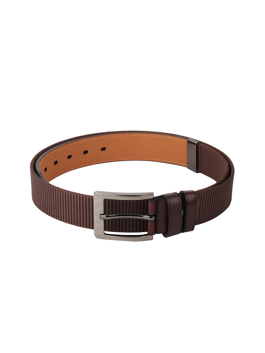 Kastner Men Coffee Brown Woven Design Belt