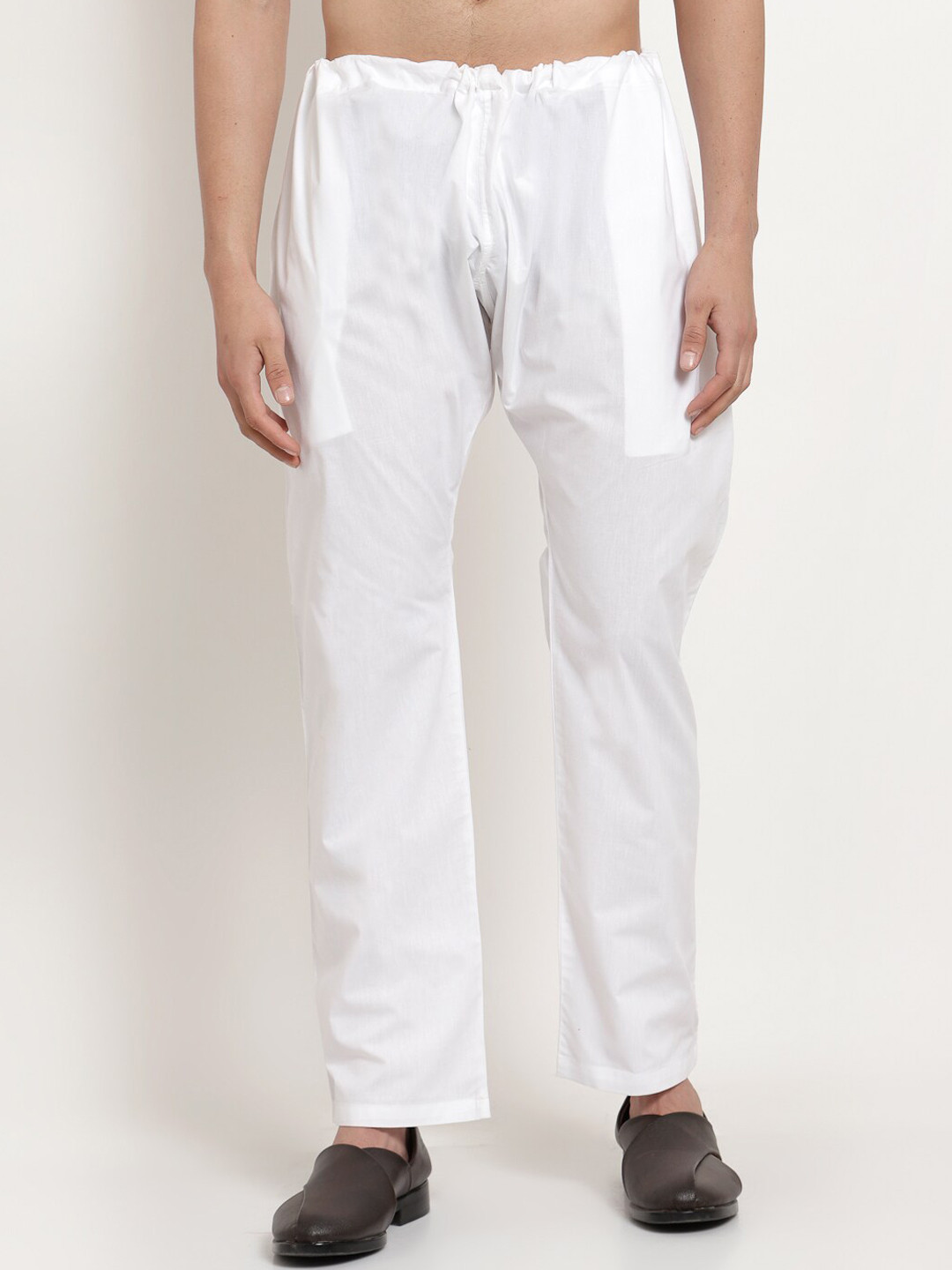 KLOTTHE Men White Solid Cotton Pyjamas