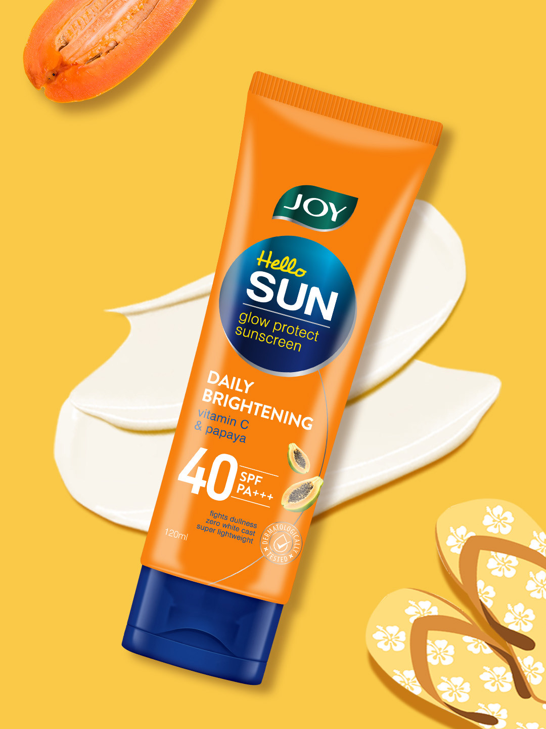 JOY Sunblock & Anti Tan SPF 40 PA+++ Sunscreen with Papaya & Saffron - 120ml
