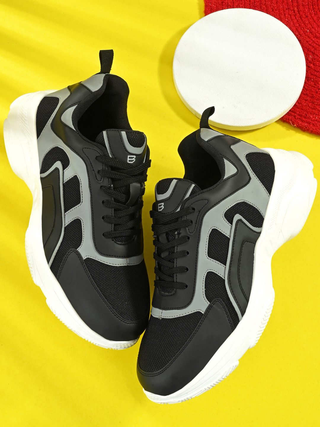 Big Fox Men Black Colourblocked Sneakers