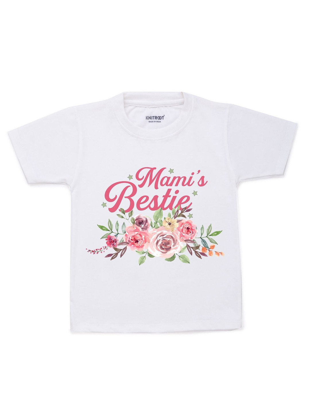 KNITROOT Kids White & Pink Printed T-shirt