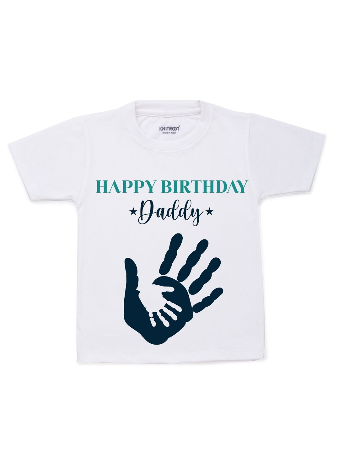KNITROOT Kids White & Black Printed T-shirt