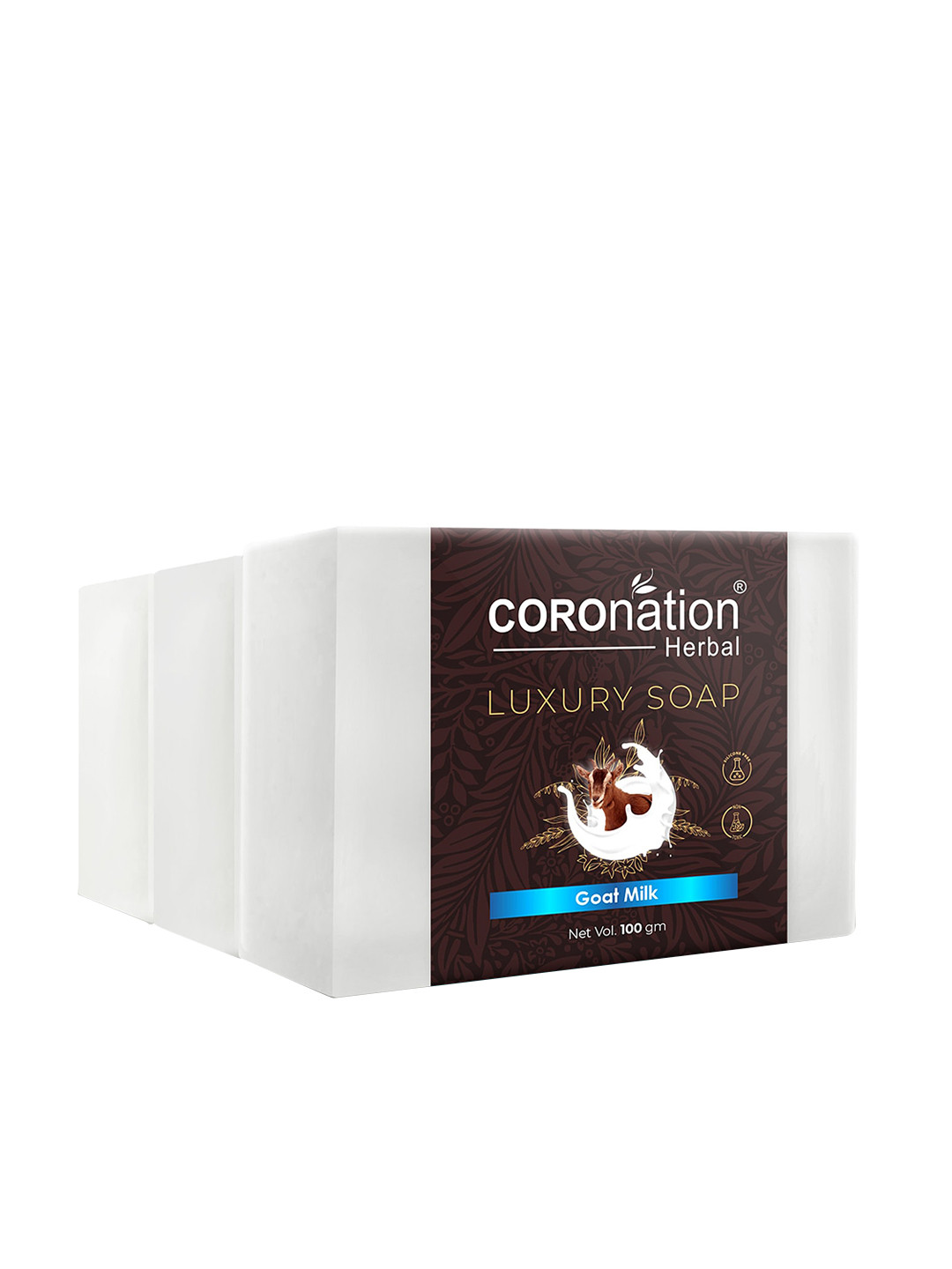 COROnation Herbal Set of 3 Goat Milk Luxury Soaps - 100 g Each
