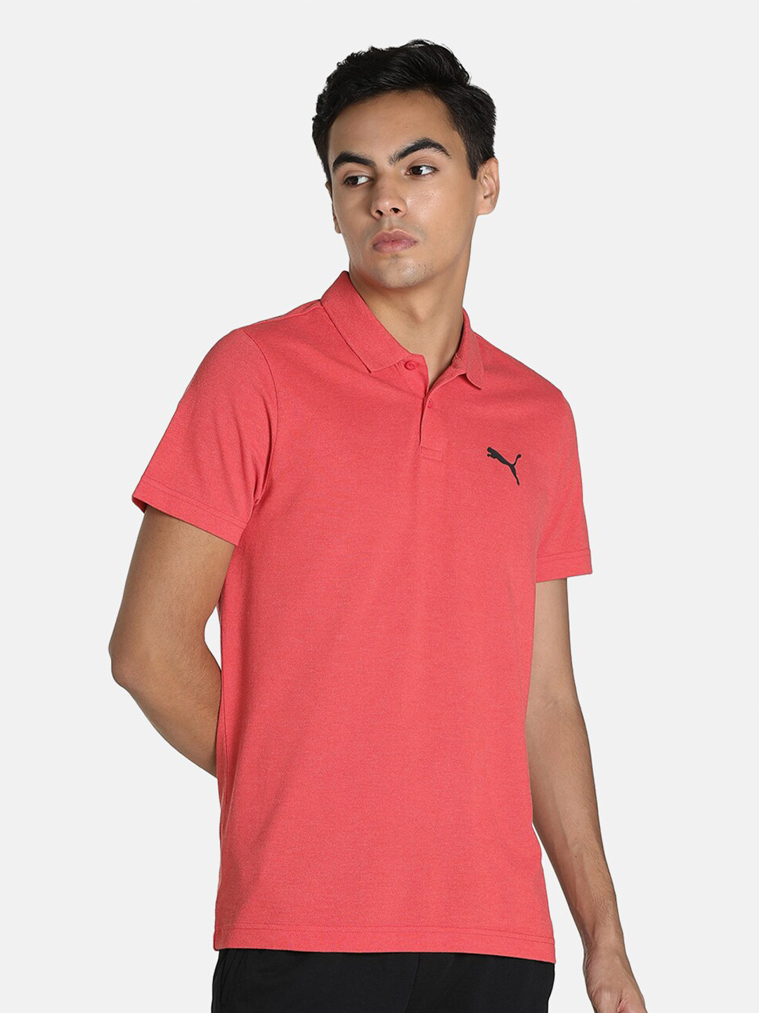 Puma Men Red Polo Collar Slim Fit T-shirt