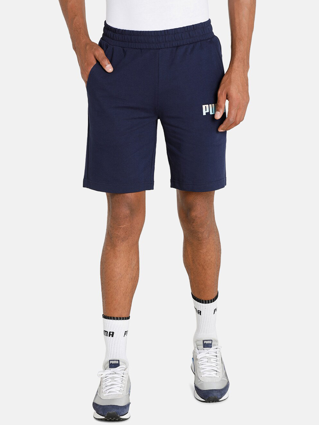 Puma Men Blue Slim Fit Sports Shorts
