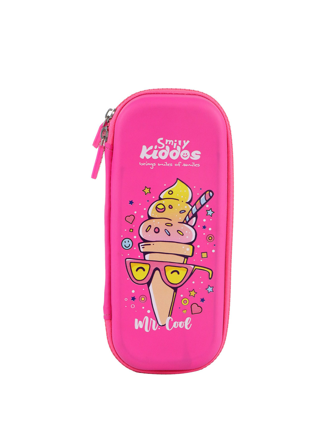 Smily Kiddos Kids Pink  & Yellow Printed Pencil case