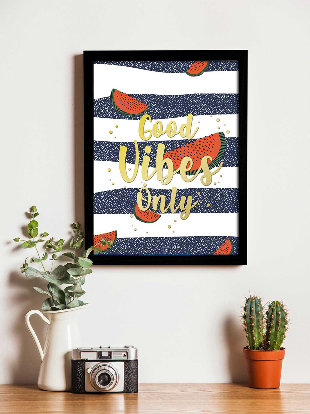 Art Street Blue Canvas Wall Living Room Rectangle Paintings Wall Art -17.5 x 13.5In