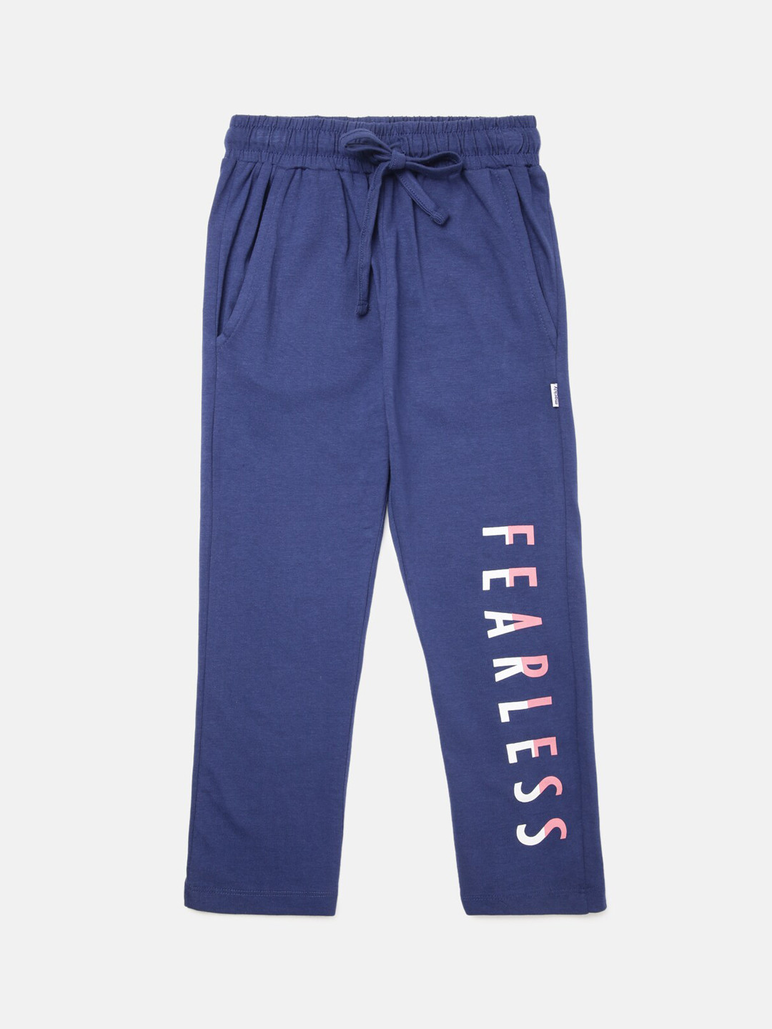 mackly Girls Navy Blue Solid Cotton Lounge Pants