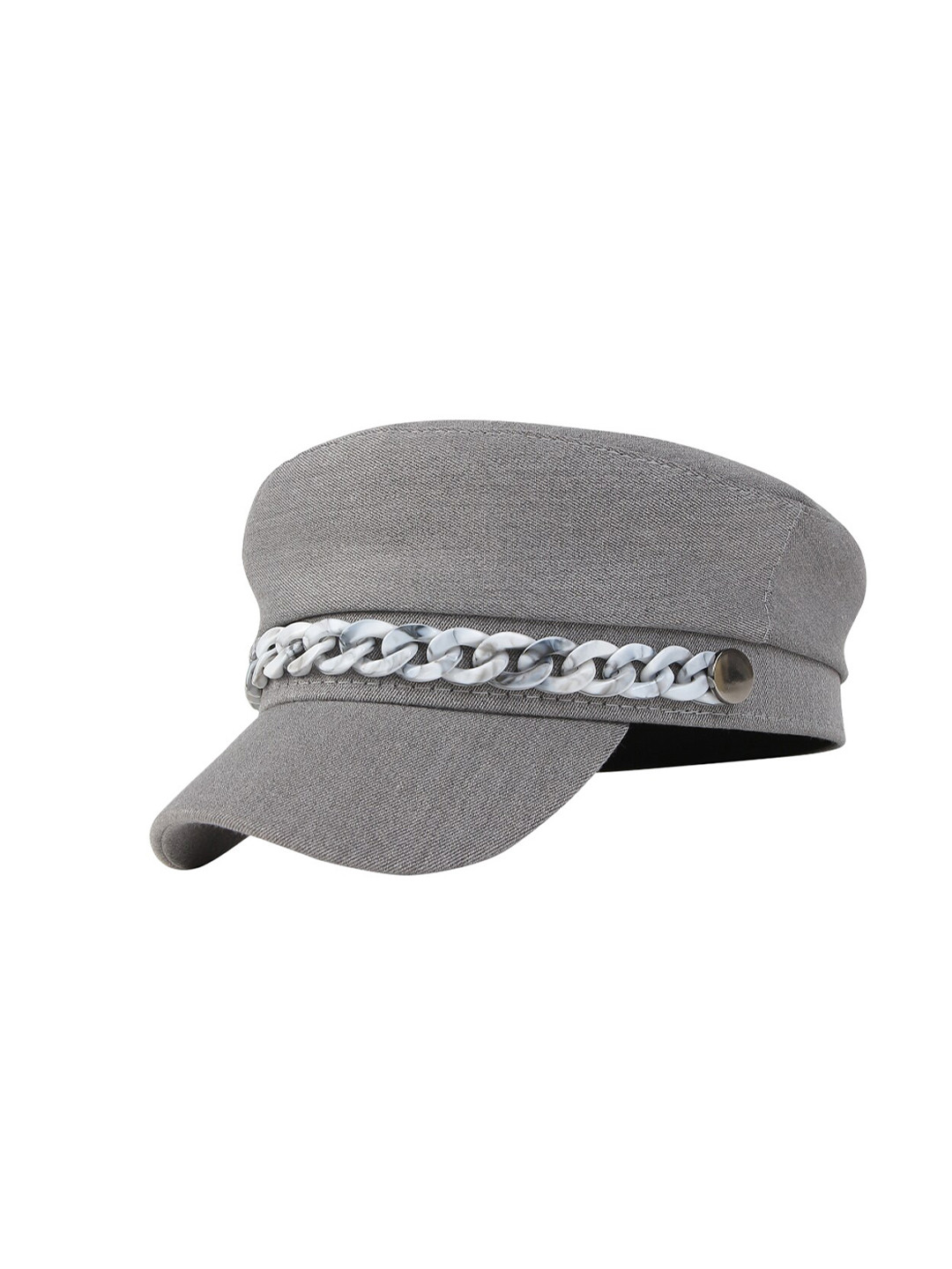 iSWEVEN Unisex Grey Cotton Ascot Cap