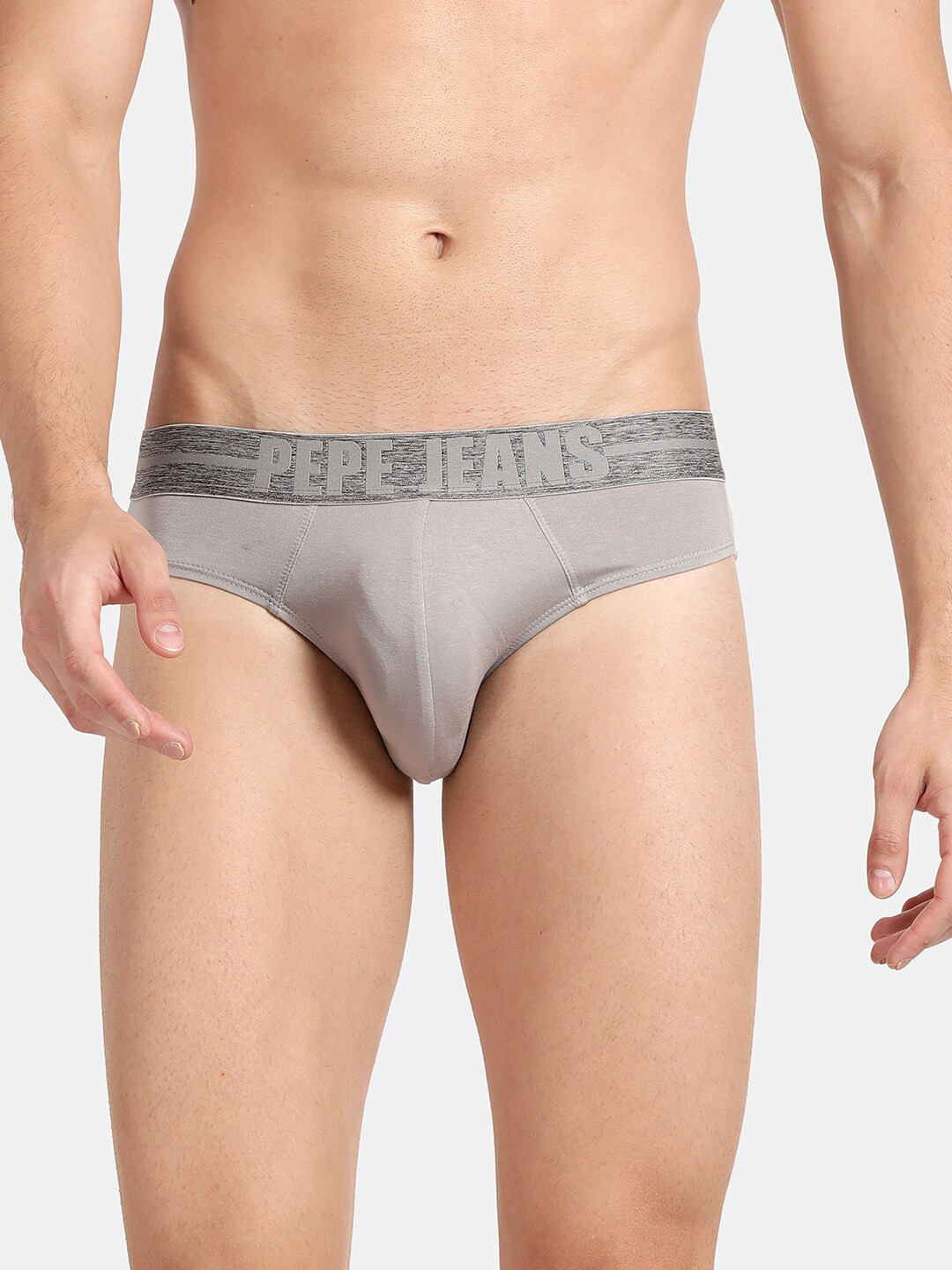 Pepe Jeans Men Grey Solid Hipster Briefs