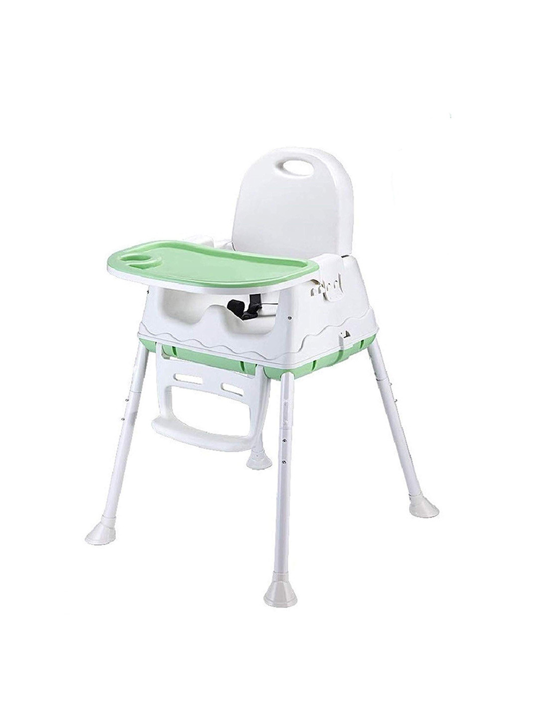 SYGA Kids White & Green Feeding High Chair with Wheel