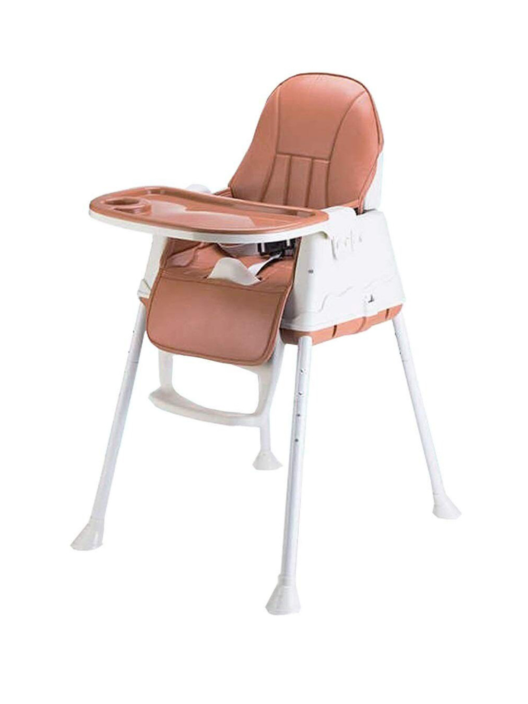 SYGA Kids Brown Baby Feeding High Chair with Wheels