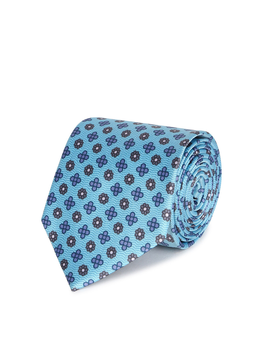 Tossido Men Blue & Black Printed Broad Formal Tie