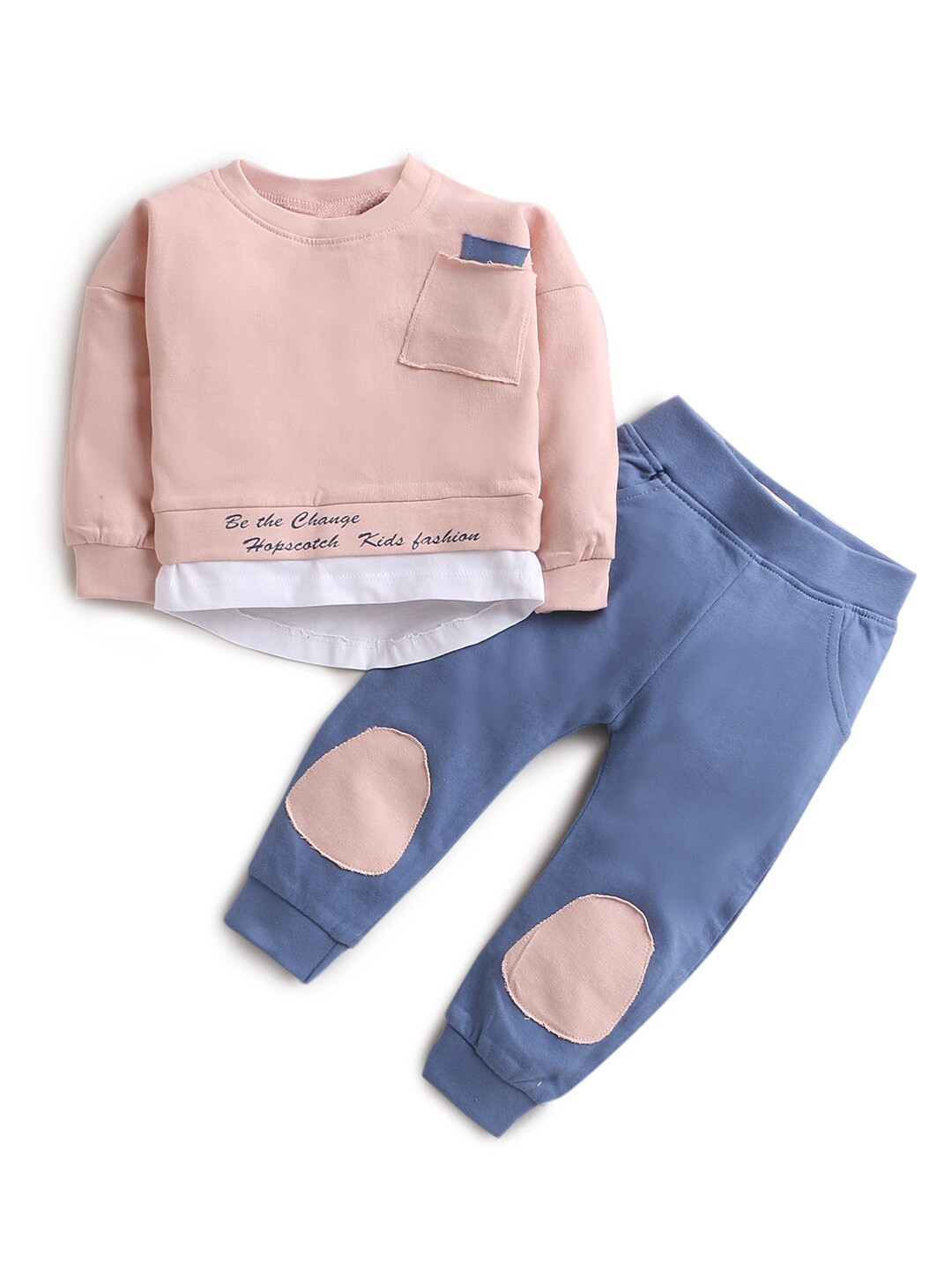 Hopscotch Boys Pink & Blue Top with Trousers