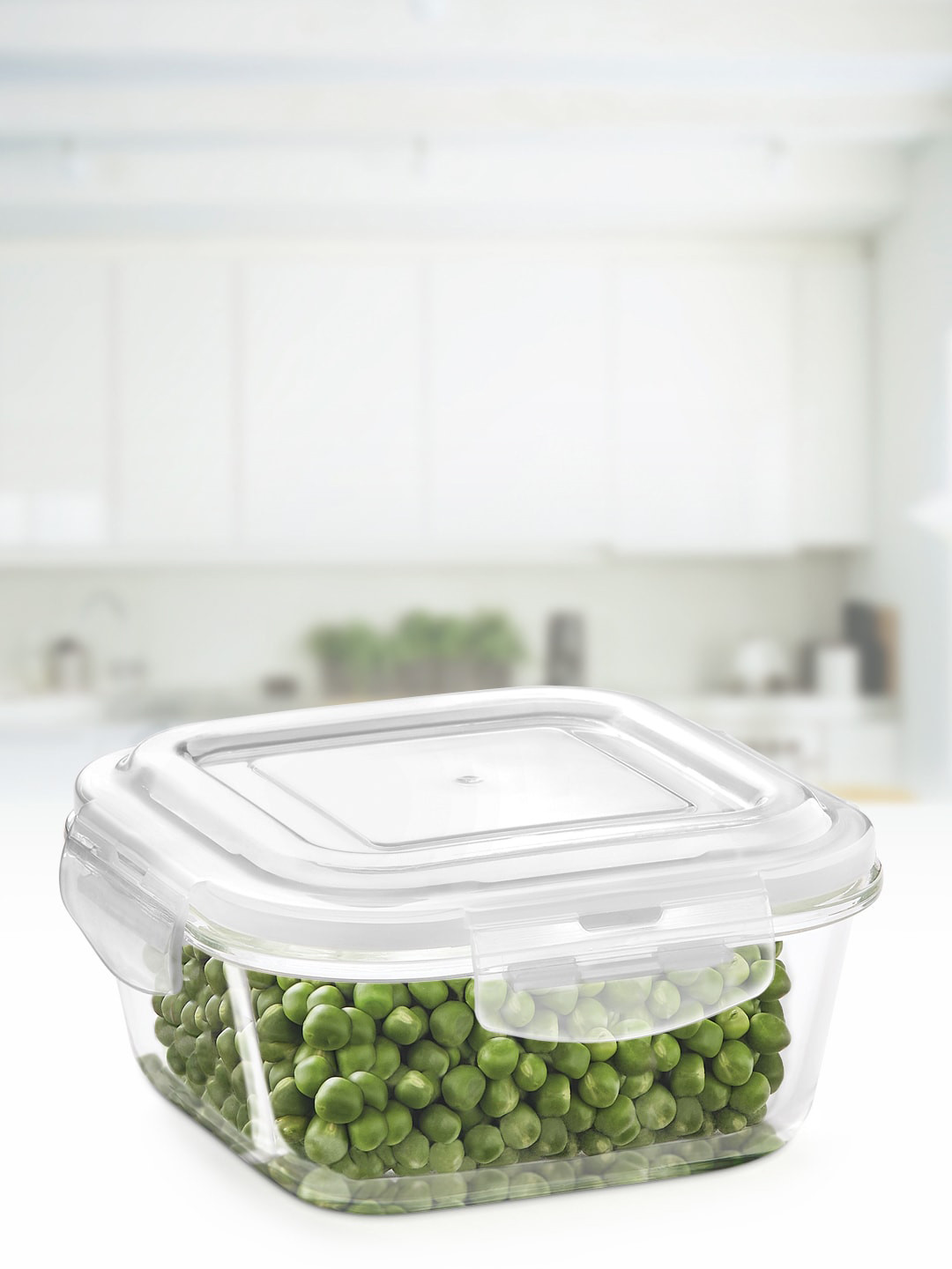 BOROSIL Transparent Klip-N-Store Microwave & Oven Safe Glass Storage Container With Air Tight Lid