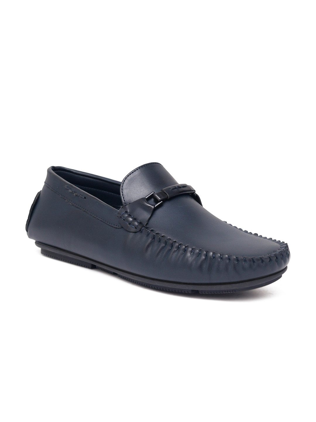 Ferraiolo Men Blue Solid Horsebit Loafers