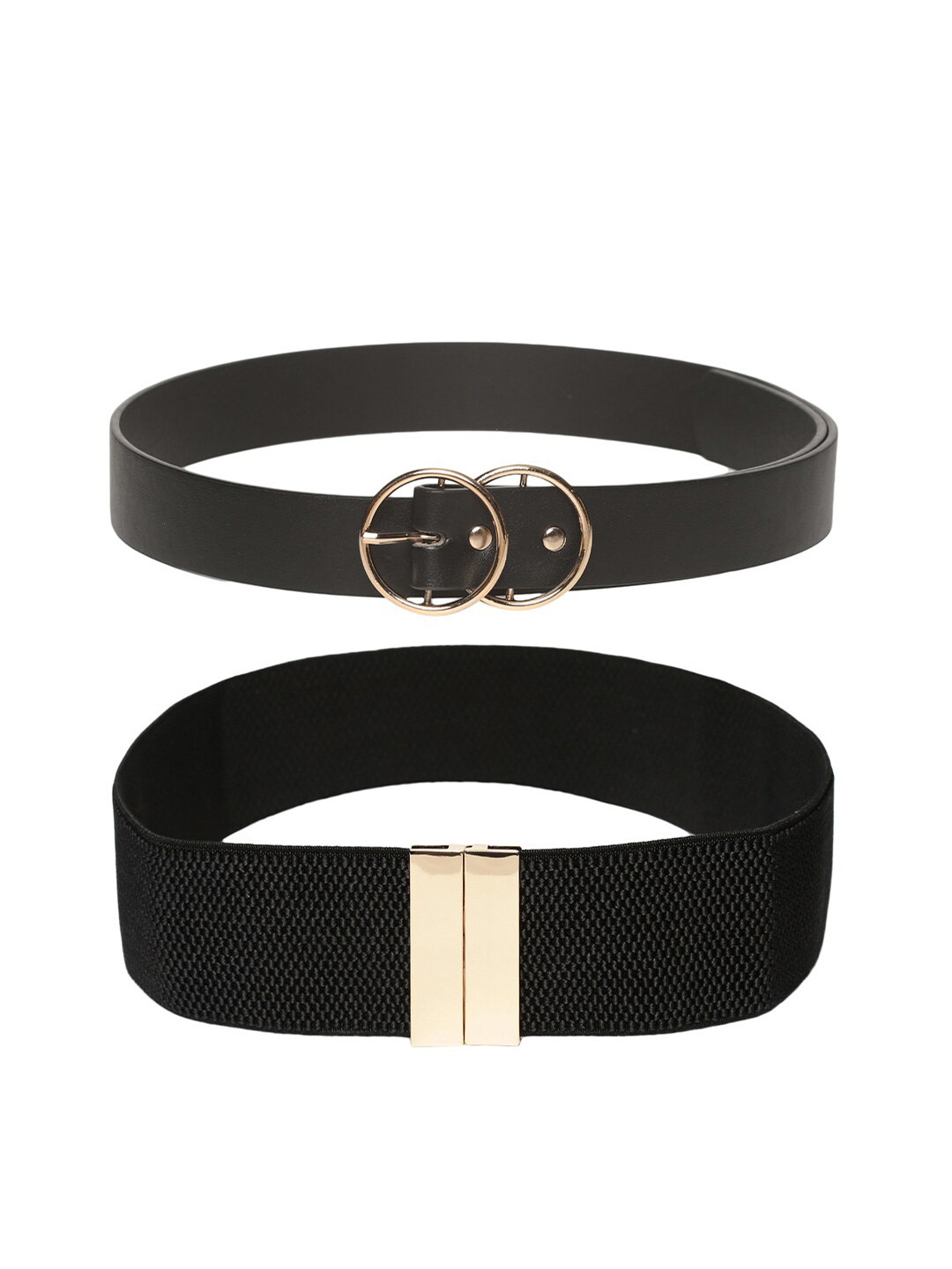 CRUSSET Women Pack of 2 Black Belts